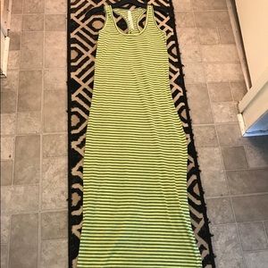 Cute green & Grey Striped Christina Aguilera Dress